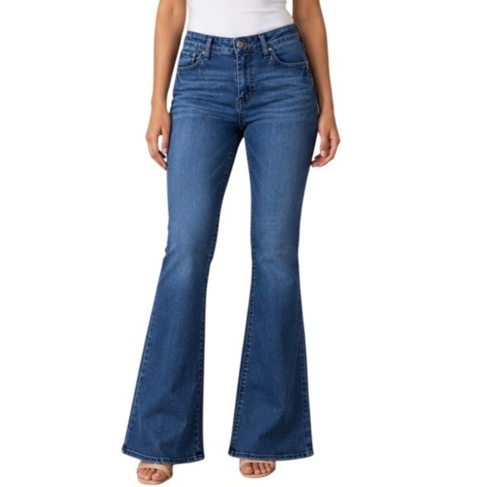 Steve & Barry's Women Blue Flare Size 12 Rhinestone Embellished Denim Jeans SZ12